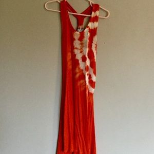GUESS Orange hi low dress tie dye